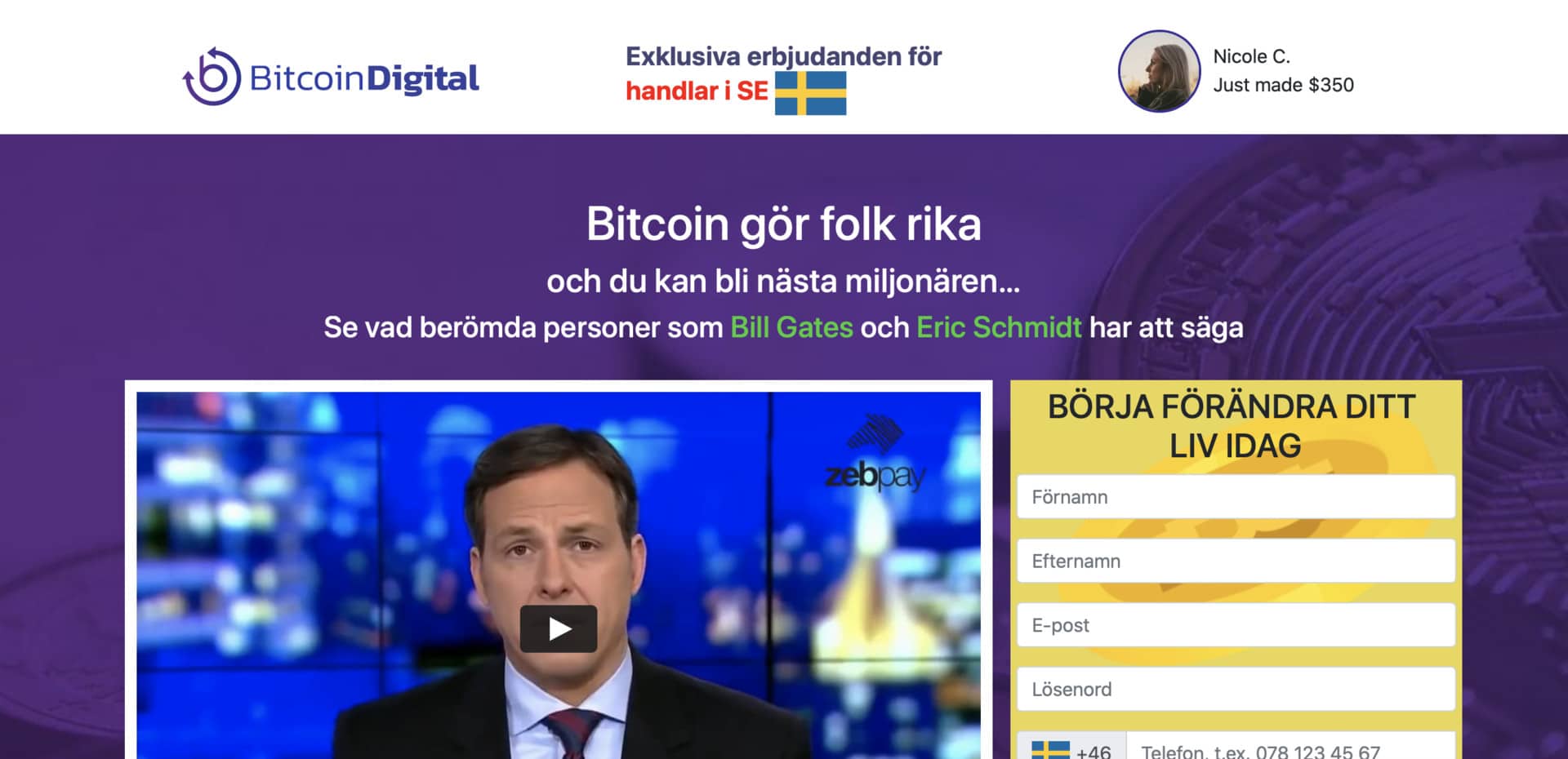 Bitcoin Digital Front Se