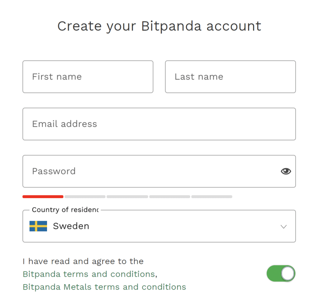 Bitpanda registrering